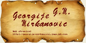 Georgije Mirkanović vizit kartica